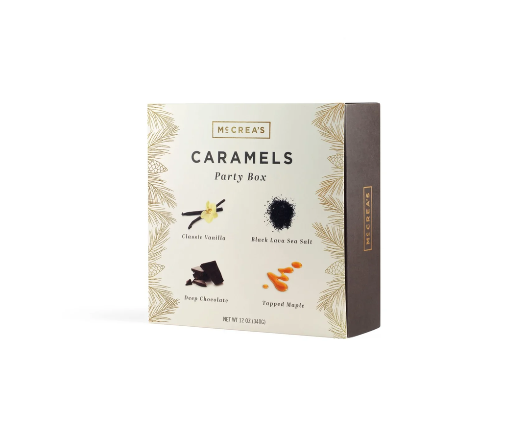 A small box of McCrea's Caramel Party Box