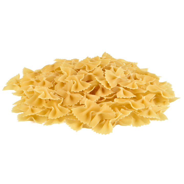 Close up of dried Rustichella d'Abruzzo Farfalloni pasta